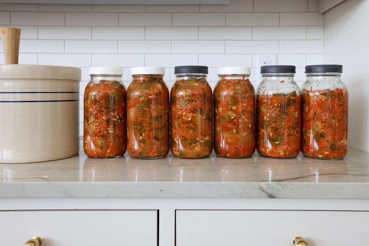 Simple Cucumber Kimchi The Seasonal Homestead