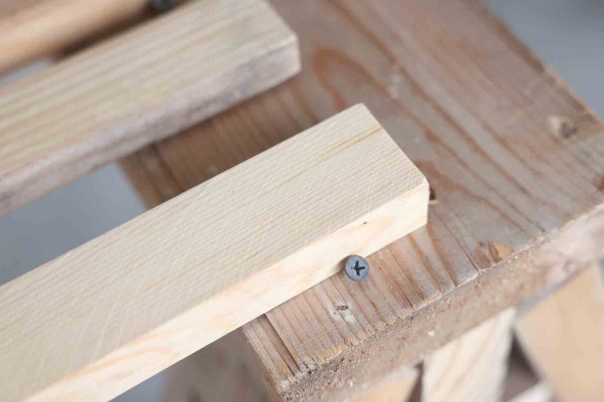 closeup of 1x2 sticks of wood