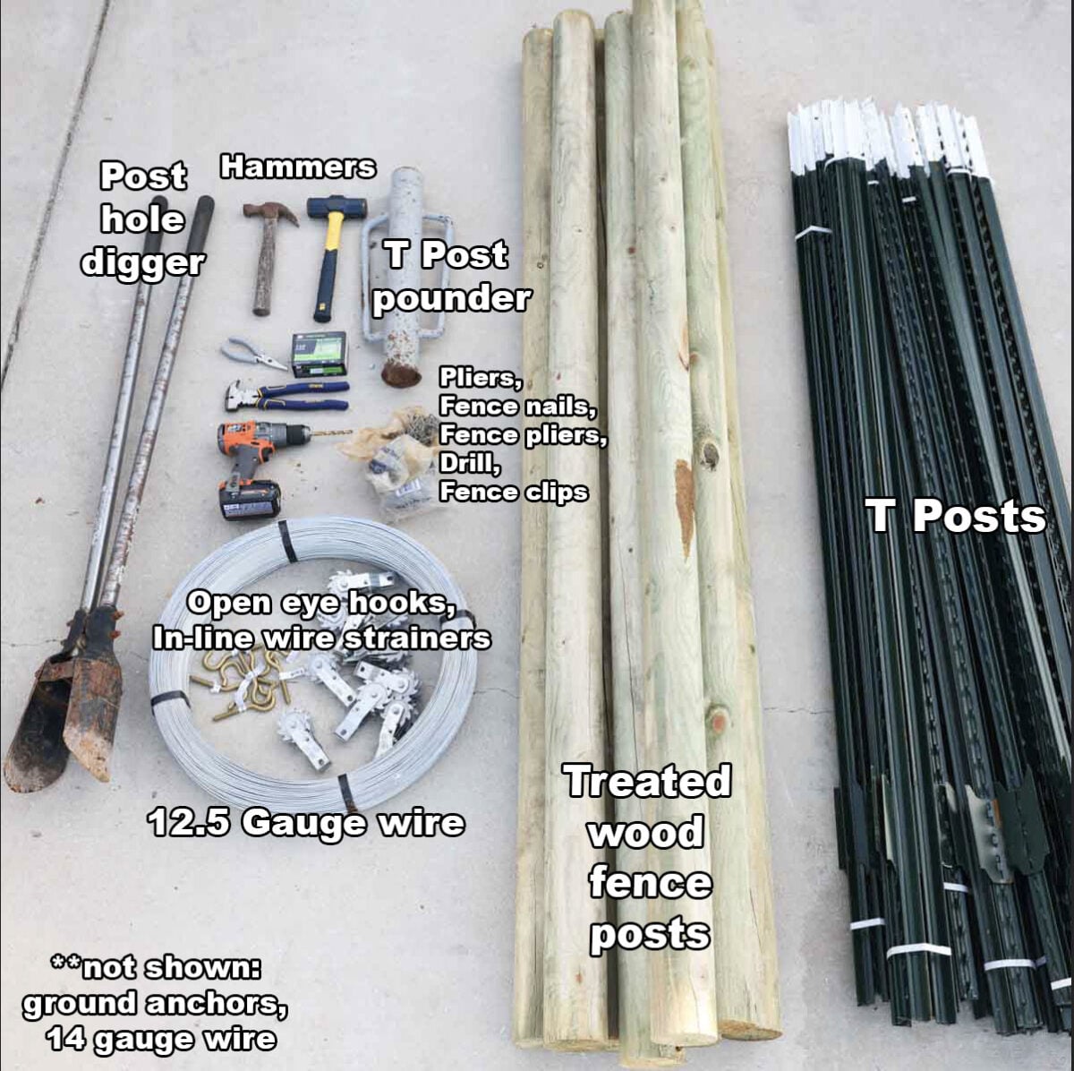 all the parts needed for building a 100 foot  blackberry trellis