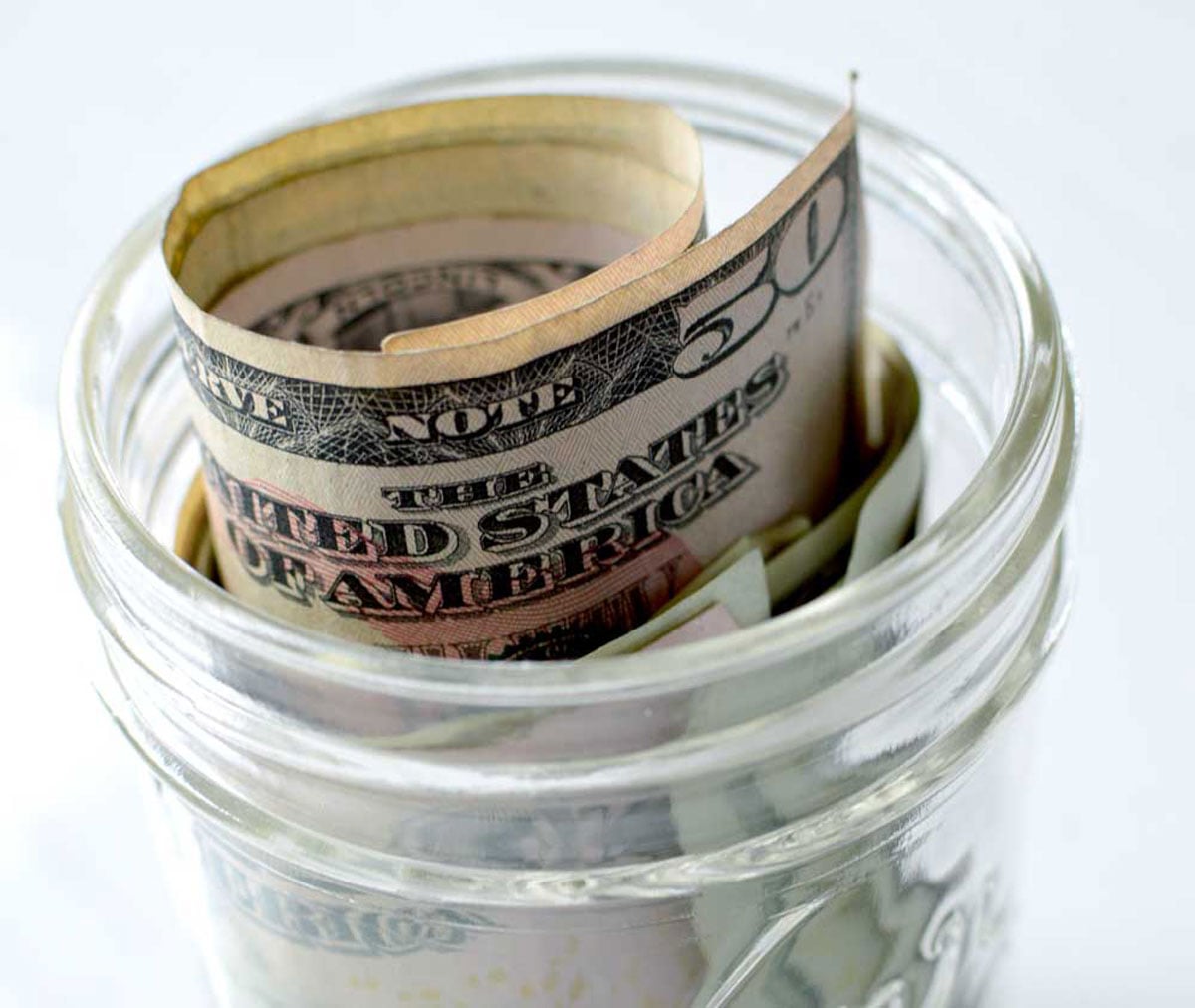 money in a jar
